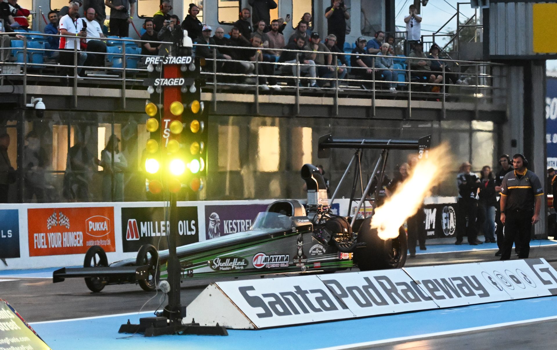 Drag racing on the track